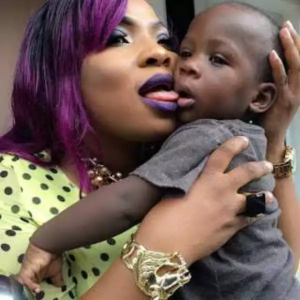 Fans Slam Actress Laide Bakare For Licking Her Son